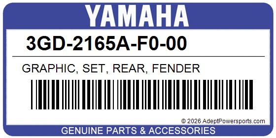 Yamaha 3GD-2165A-F0-00 Graphic, Set, Rear, Fender