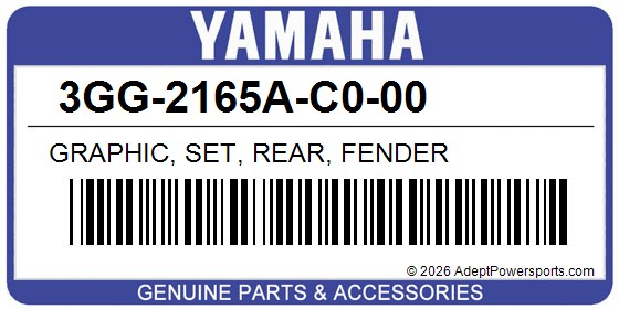 Yamaha 3GG-2165A-C0-00 Graphic, Set, Rear, Fender