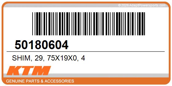 KTM 50180604 Shim, 29, 75X19x0, 4