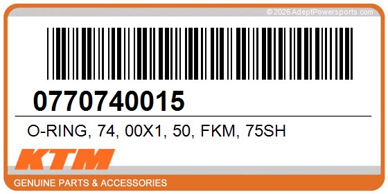 KTM 0770740015 O-Ring, 74, 00X1, 50, Fkm, 75Sh