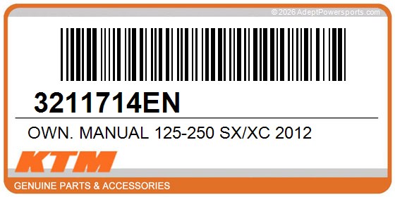 KTM 3211714EN Own. Manual 125-250 Sx/Xc 2012