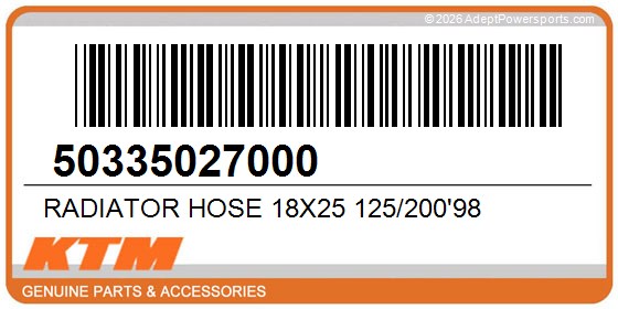 KTM 50335027000 Radiator Hose 18X25 125/200'98