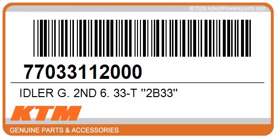 KTM 77033112000 Idler G. 2Nd 6. 33-T ''2B33''