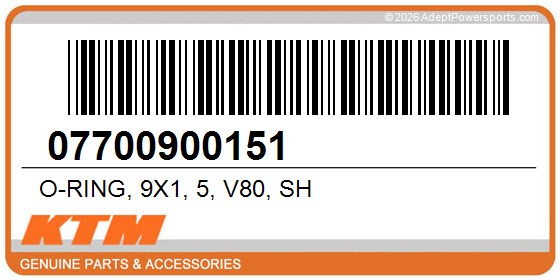 KTM 07700900151 O-Ring, 9X1, 5, V80, Sh