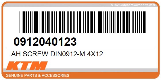KTM 0912040123 Ah Screw Din0912-M 4X12