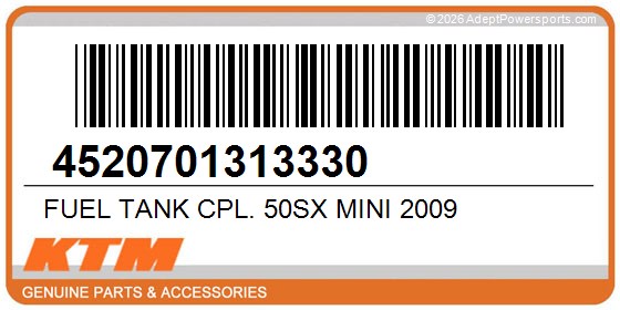 KTM 4520701313330 Fuel Tank Cpl. 50Sx Mini 2009