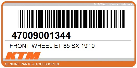 KTM 47009001344 Front Wheel Et 85 Sx 19'' 0