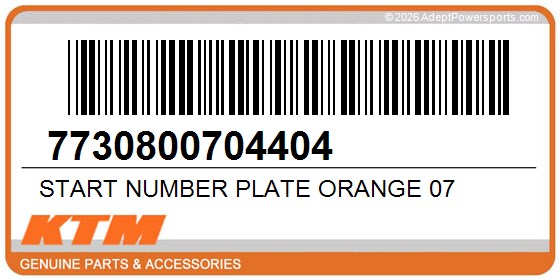 KTM 7730800704404 Start Number Plate Orange 07