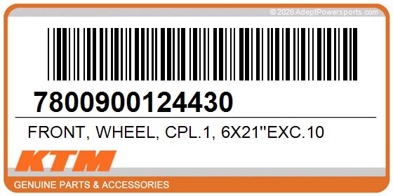 KTM 7800900124430 Front, Wheel, Cpl.1, 6X21''exc.10