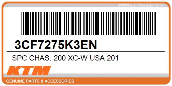 KTM 3CF7275K3EN Spc Chas. 200 Xc-W Usa 201