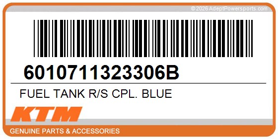 KTM 6010711323306B Fuel Tank R/S Cpl. Blue