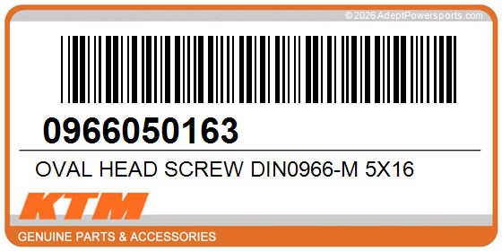 KTM 0966050163 Oval Head Screw Din0966-M 5X16