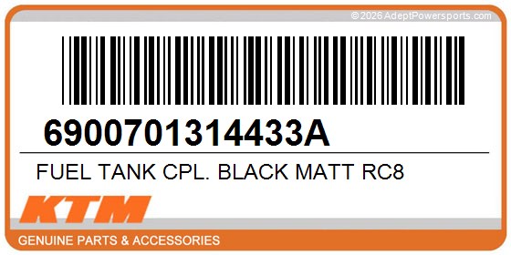 KTM 6900701314433A Fuel Tank Cpl. Black Matt Rc8