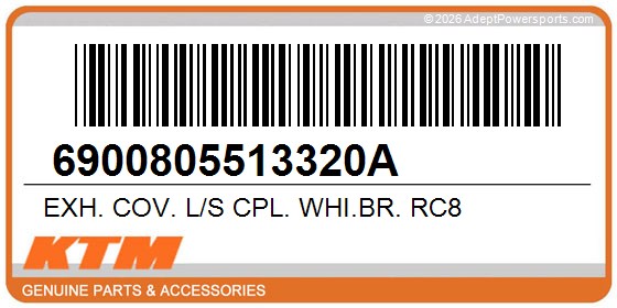 KTM 6900805513320A Exh. Cov. L/S Cpl. Whi.Br. Rc8