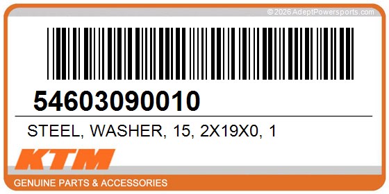 KTM 54603090010 Steel, Washer, 15, 2X19x0, 1