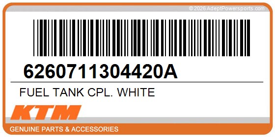 KTM 6260711304420A Fuel Tank Cpl. White