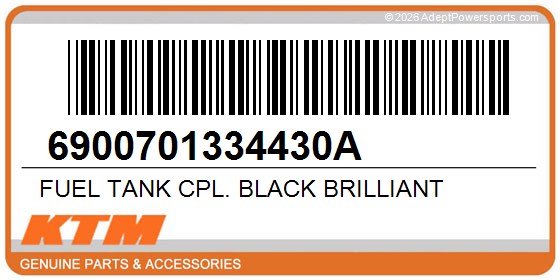 KTM 6900701334430A Fuel Tank Cpl. Black Brilliant