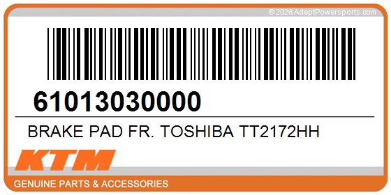 KTM 61013030000 Brake Pad Fr. Toshiba Tt2172hh
