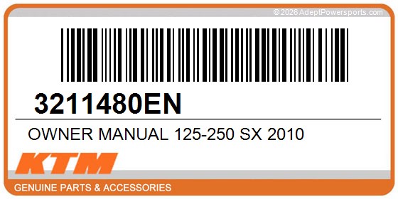 KTM 3211480EN Owner Manual 125-250 Sx 2010