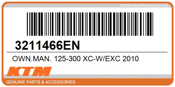 KTM 3211466EN Own.Man. 125-300 Xc-W/Exc 2010