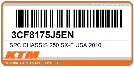 KTM 3CF8175J5EN Spc Chassis 250 Sx-F Usa 2010