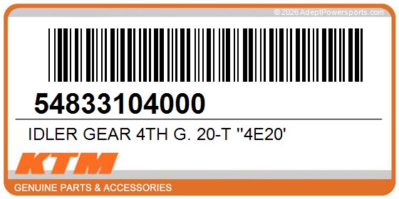 KTM 54833104000 Idler Gear 4Th G. 20-T ''4E20'