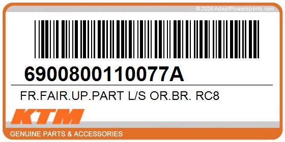 KTM 6900800110077A Fr.Fair.Up.Part L/S Or.Br. Rc8