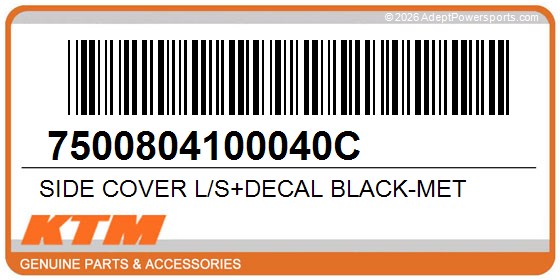 KTM 7500804100040C Side Cover L/S+Decal Black-Met