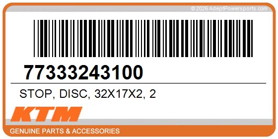 KTM 77333243100 Stop, Disc, 32X17x2, 2