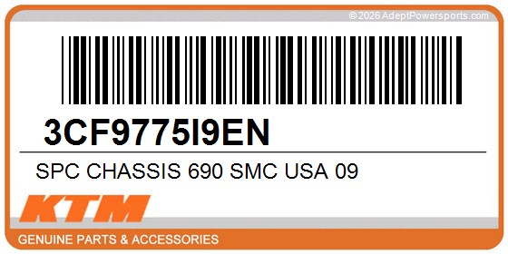 KTM 3CF9775I9EN Spc Chassis 690 Smc Usa 09