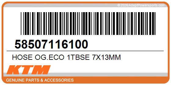 KTM 58507116100 Hose Og.Eco 1Tbse 7X13mm