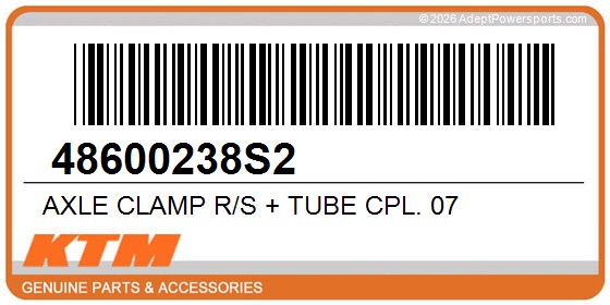 KTM 48600238S2 Axle Clamp R/S + Tube Cpl. 07