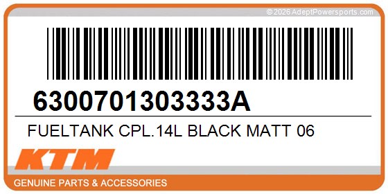 KTM 6300701303333A Fueltank Cpl.14L Black Matt 06