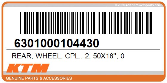 KTM 6301000104430 Rear, Wheel, Cpl., 2, 50X18'', 0