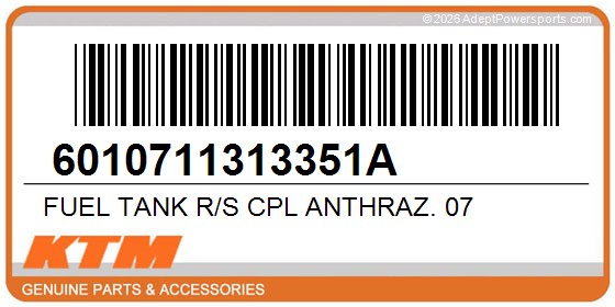 KTM 6010711313351A Fuel Tank R/S Cpl Anthraz. 07