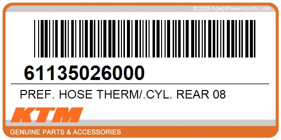 KTM 61135026000 Pref. Hose Therm/.Cyl. Rear 08