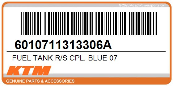 KTM 6010711313306A Fuel Tank R/S Cpl. Blue 07