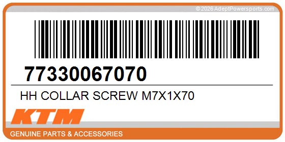 KTM 77330067070 Hh Collar Screw M7x1x70