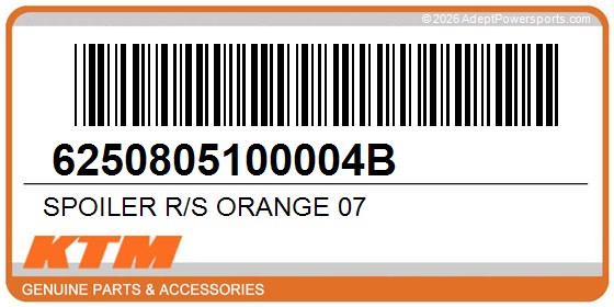 KTM 6250805100004B Spoiler R/S Orange 07
