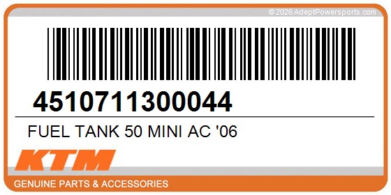 KTM 4510711300044 Fuel Tank 50 Mini Ac '06