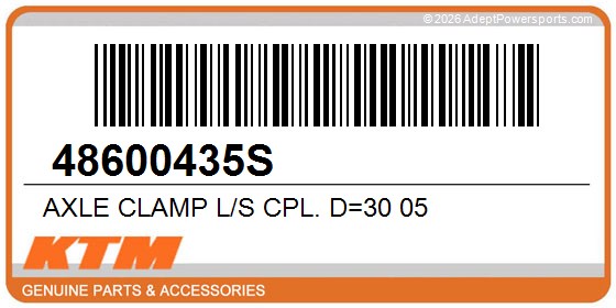 KTM 48600435S Axle Clamp L/S Cpl. D=30 05