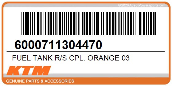 KTM 6000711304470 Fuel Tank R/S Cpl. Orange 03