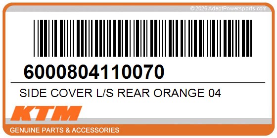 KTM 6000804110070 Side Cover L/S Rear Orange 04