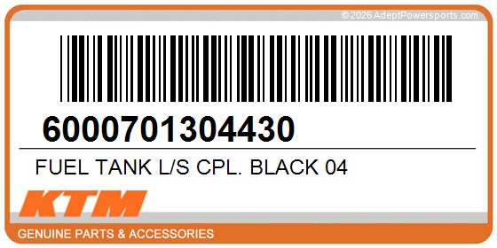 KTM 6000701304430 Fuel Tank L/S Cpl. Black 04
