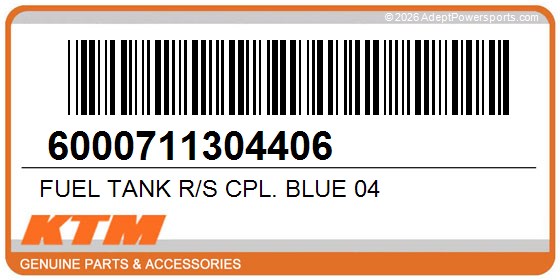 KTM 6000711304406 Fuel Tank R/S Cpl. Blue 04