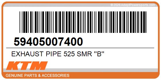 KTM 59405007400 Exhaust Pipe 525 Smr ''B''