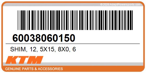 KTM 60038060150 Shim, 12, 5X15, 8X0, 6