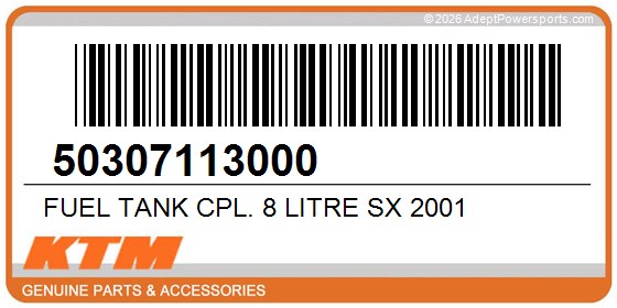 KTM 50307113000 Fuel Tank Cpl. 8 Litre Sx 2001