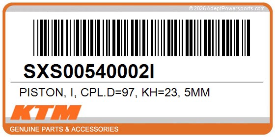 KTM SXS00540002I Piston, I, Cpl.D=97, Kh=23, 5Mm