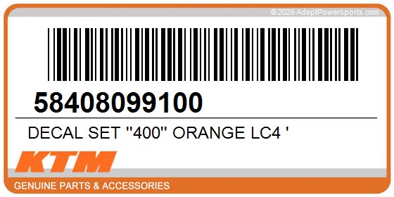 KTM 58408099100 Decal Set ''400'' Orange Lc4 '